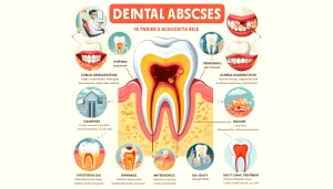 آبسه دندان، شامل انواع آبسه، علل، علائم، روش‌های تشخیص، گزینه‌های درمان و نکات پیشگیری
